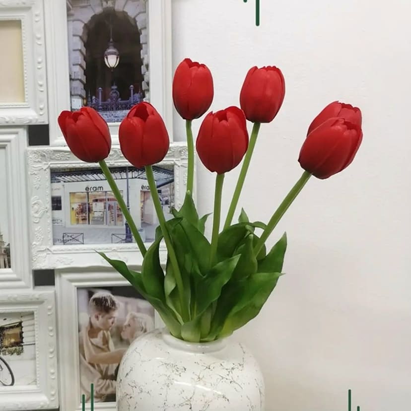 Искусственные цветы в Томске | Цветы искусственные «Тюльпаны», красные, букет