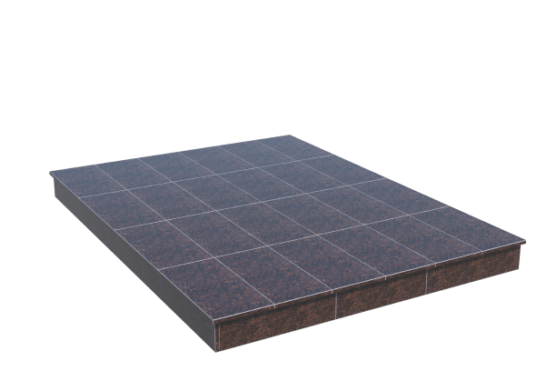 Площадки на могилу в Томске | Площадка с вертикальной (15 см) облицовкой Дымовским гранитом