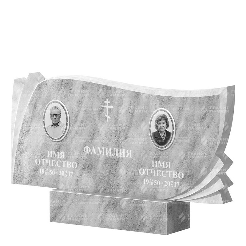 Памятники из мрамора в Томске | Двойной мраморный памятник ФМ-265