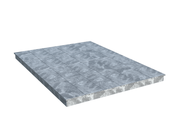 Площадки на могилу в Томске | Площадка с вертикальной (10 см) мраморной облицовкой