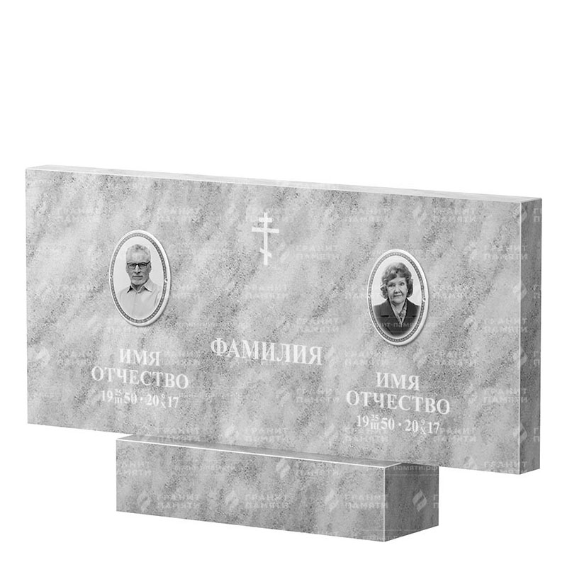Памятники из мрамора в Томске | Двойной мраморный памятник, прямой
