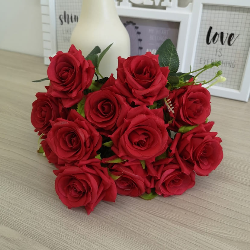 Искусственные цветы в Томске | Цветы искусственные «Розы острые», красные, букет