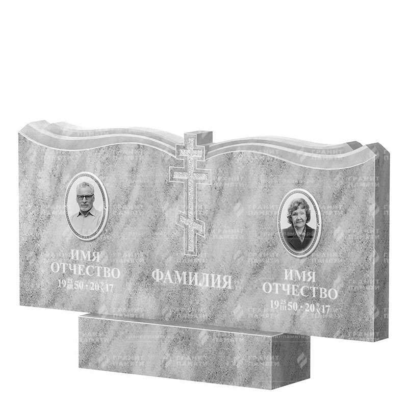 Памятники из мрамора в Томске | Двойной мраморный памятник ФМ-262