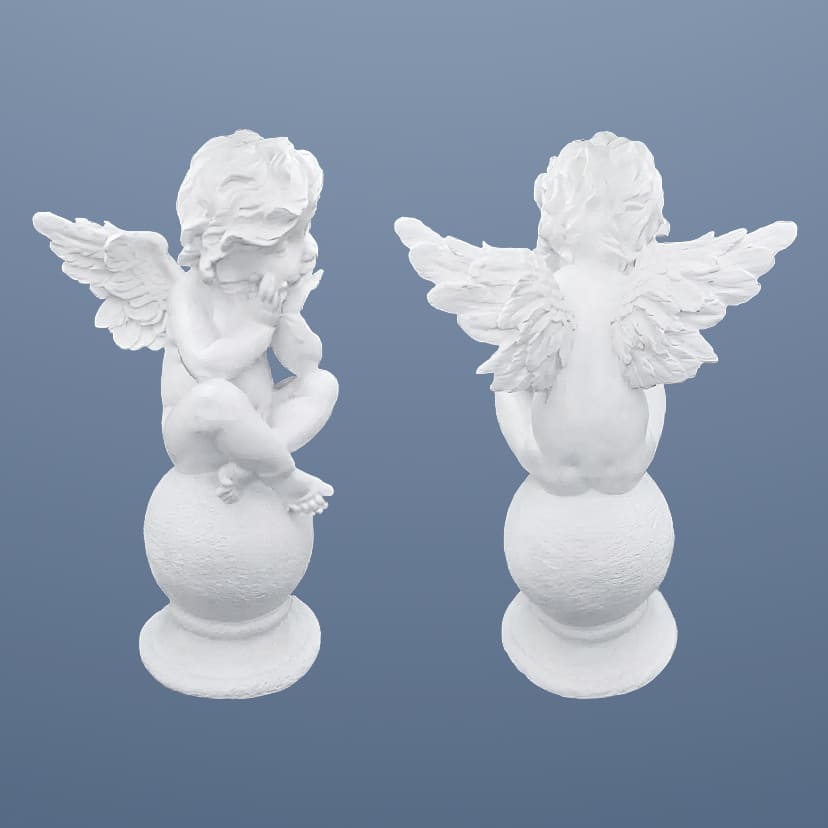 Скульптуры из искусственного мрамора в Томске | Скульптура ангел на шаре №1