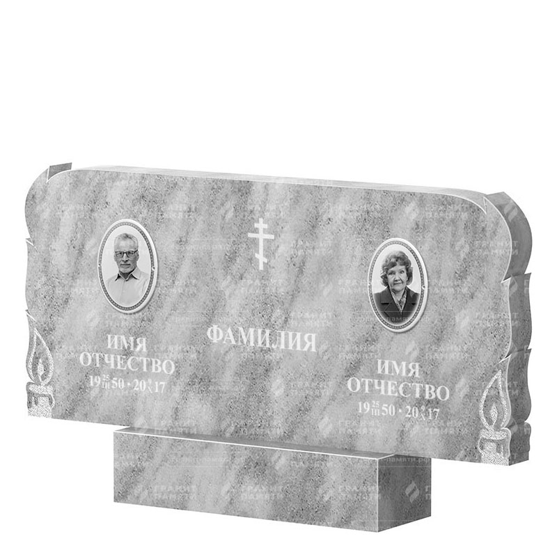 Памятники из мрамора в Томске | Двойной мраморный памятник ФМ-133