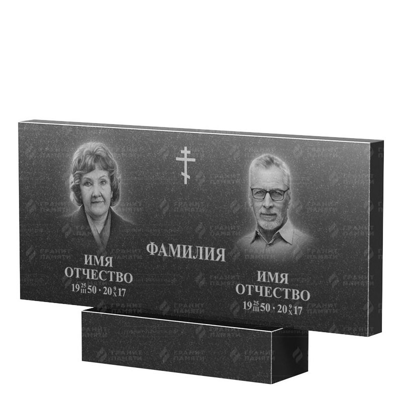 Памятники из гранита двойные в Томске | Двойной гранитный памятник, прямой