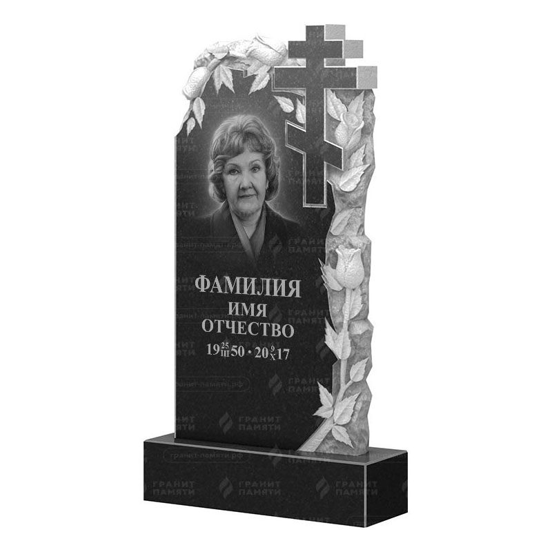 Памятники из гранита с цветами в Томске | Гранитный памятник ФГ-088