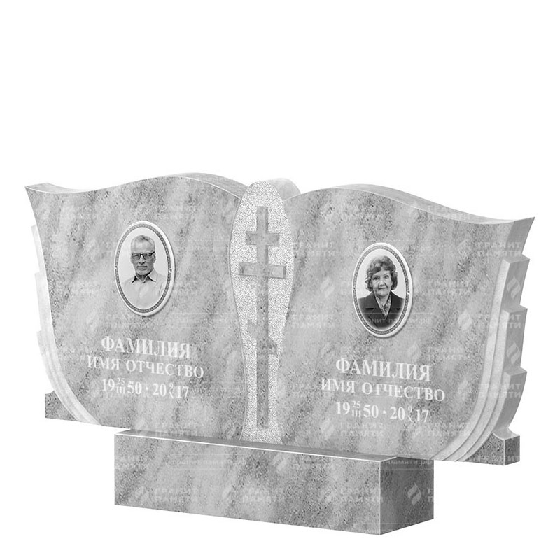 Памятники из мрамора в Томске | Двойной мраморный памятник ФМ-136