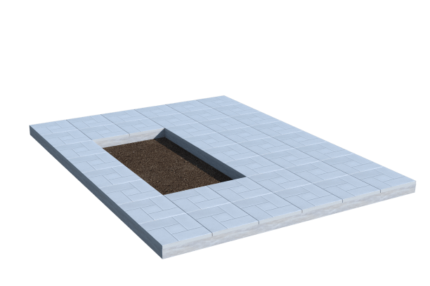 Площадки на могилу в Томске | Площадка с тротуарной плиткой (под цветник)