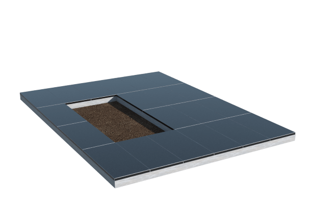 Площадки на могилу в Томске | Площадка с облицовкой гранитом Габбро (под цветник)