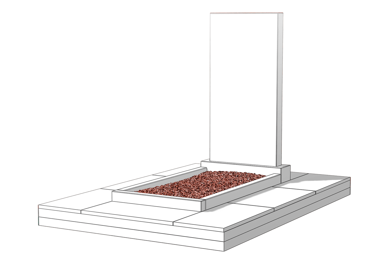 Засыпка цветника камушками в Томске