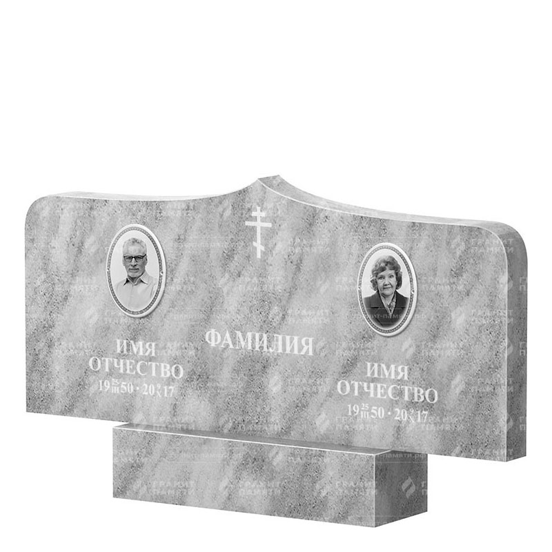 Памятники из мрамора в Томске | Двойной мраморный памятник ФМ-260