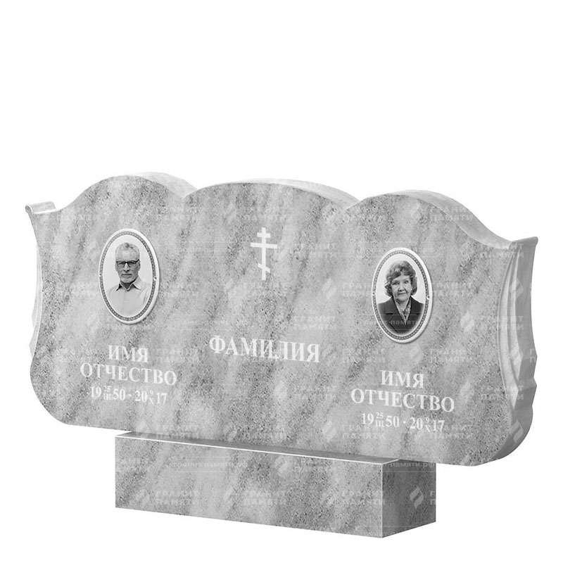 Памятники из мрамора в Томске | Двойной мраморный памятник ФМ-261