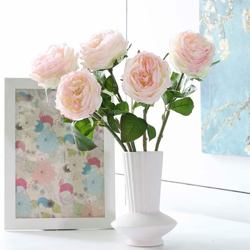 Искусственные цветы в Томске | Цветок искусственный «Роза пионовидная», молочно-розовая, одиночный